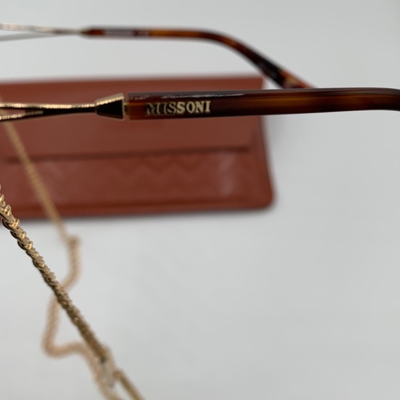 Missoni Mis 0052/S Sunglasses Rose Gold/Blue lens with chain main image 4